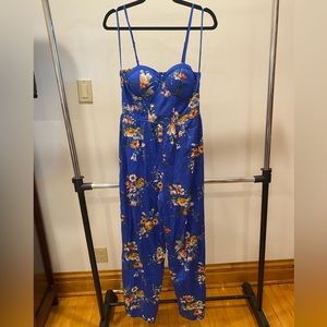 B.O.G. Collective Blue Floral Jumpsuit